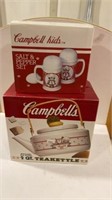 CAMPBELL KIDS SALT AND PEPPER CERAMIC SHAKERS AND