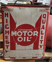TT 1 Vintage Oil Can auto Motor Oil 2 gallons
