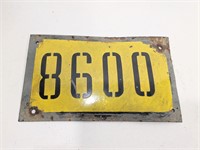 Early porcelain military id / license plate