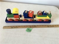 wood toy block train