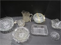 Crystal Cut Glass Bowls, Dishes, Pitcher