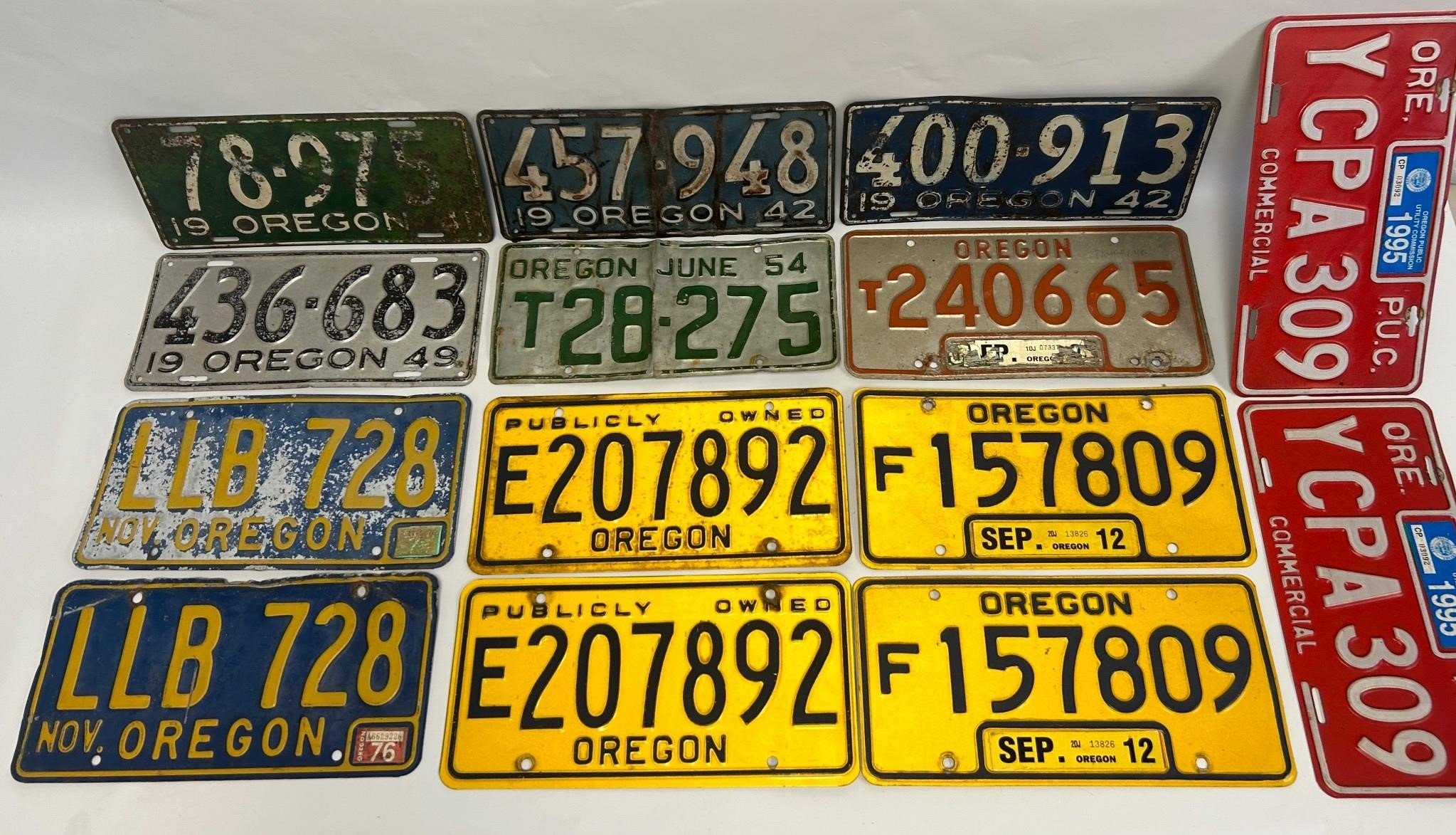 OREGON license plate collection 1941, 42, 49, 54 +