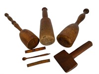 Wooden Mashers, Salt Spoon & Needle Keeps