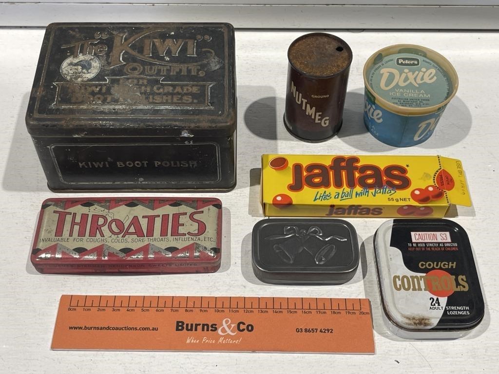 Selection Collectable Tins Etc, Inc Peters, Kiwi,