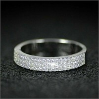 Gorgeous Women 925 Silver Plated Ring Round Cut