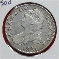 1821 Bust Silver Half Dollar