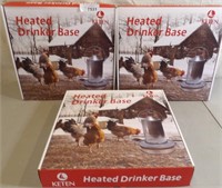 3x Heated Drinker Base Chicken Coop