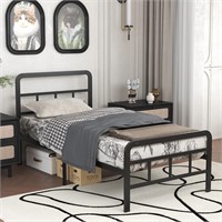 Twin Bed Frame with Headboard 14 Inch