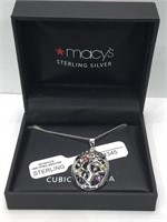Sterling Silver Family Birthstone necklace - 17