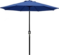 Blissun 9' Patio Umbrella  Striped (Navy Blue)