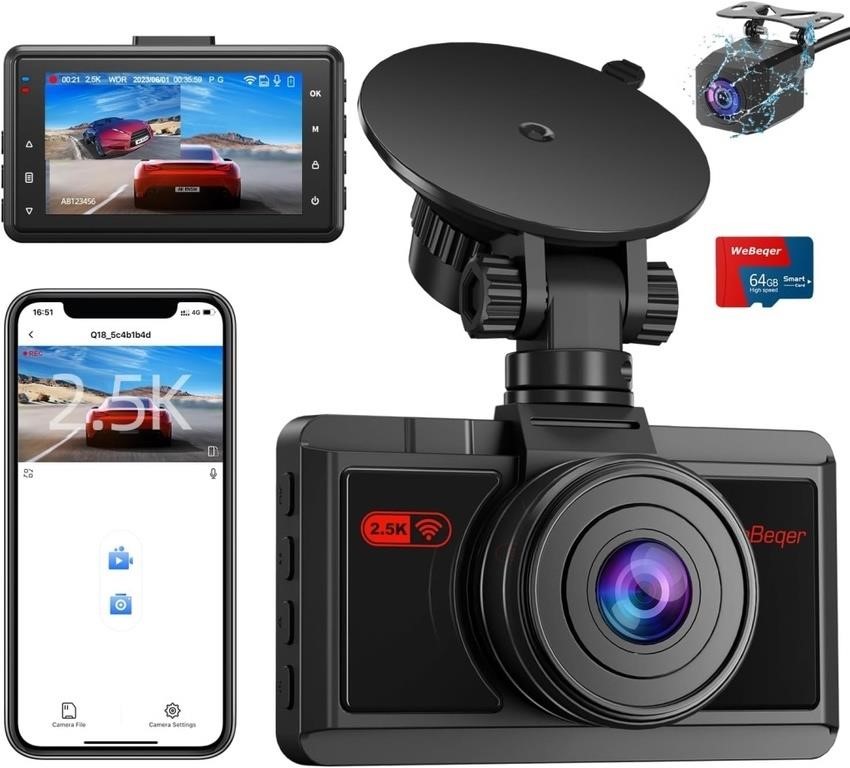 Dash Cam Front and Rear with WiFi