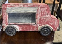 Metal red van decor