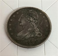 1838 capped bust half dollar