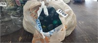 BAG FULL OF GREEN GLASS CHRISTMAS BULBS