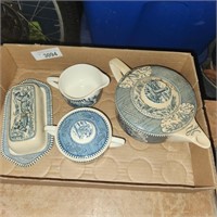 Vintage Currier & Ives Dishes - Tea Pot, Covered