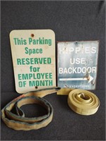 Parking Signs and Ratchet Straps