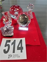 Assorted Crystal Paperweights & Figurines