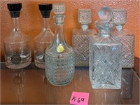 V - CUT GLASS DECANTERS (K69)