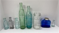 Variety of glass bottles/jar