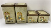 (4) vintage weights & measures canisters