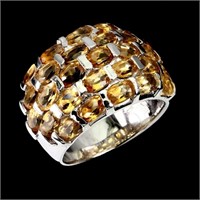 Natural Unheated Oval Yellow Citrine Ring