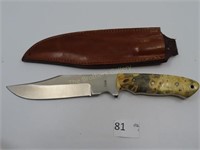 Dennis Cook Custom Made Bowie Knife w/Leather