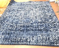 Navy and Gray Rug, 95"x116"
