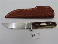 Roger M Green Custom Built Knife w/Sheath- 9.5" L