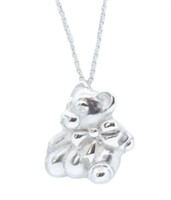 Tiffany & Co Sterling Silver Teddy Bear Necklace