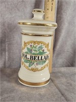 7.5" PORCELAIN APOTHECARY JAR WITH LID