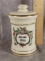 5" PORCELAIN APOTHECARY JAR WITH LID