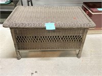 Brown resin wicker coffee table w/ storage