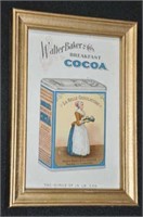 Baker's Chocolate 5" x 7" framed advert.