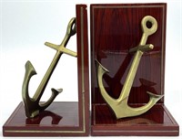 Brass Ship's Anchor Nautical Bookends
