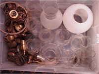 Container of lamp parts and hurricanes