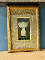 carved jade art in shadow box frame