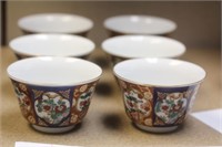 Set of 6 Gold Imari Cups