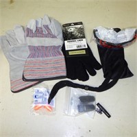 NEW LEATHER WORK GLOVES, LINERS, SUNGLASSES, ETC