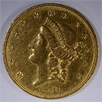 1850 $20.00 GOLD LIBERTY TYPE 1  AU