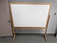 vintage oak rolling/swivel white board