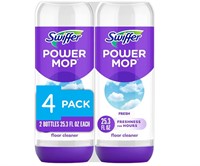 4 PACK Swiffer PowerMop Cleaning Solution, Fresh