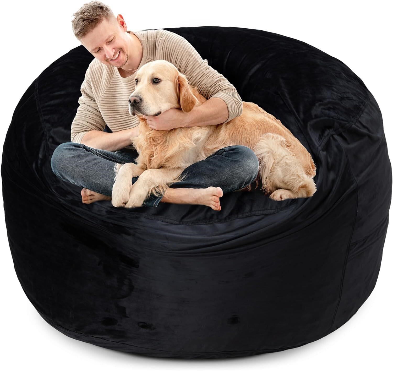 Homguava Bean Bag Chair: 4' Memory Foam.