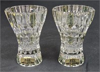 (2) Pbo 24% Lead Crystal 4.25" Vases