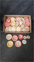 Vtg Wax Cardboard Milk Caps