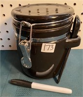 BLACK CANISTER AND SPOON
