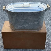 NOS Galvanized Wash Boiler w/ Box