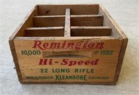 Remington 22 Long Rifle Wooden Ammo Box, Hard To