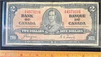 1937 BANK OF CANADA TWO DOLLAR BANK NOTE