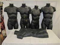 5 MALE MANNIQUIN BUSTS