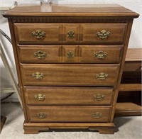 (AF) 5 drawer wooden dresser approx 36” x 18” x